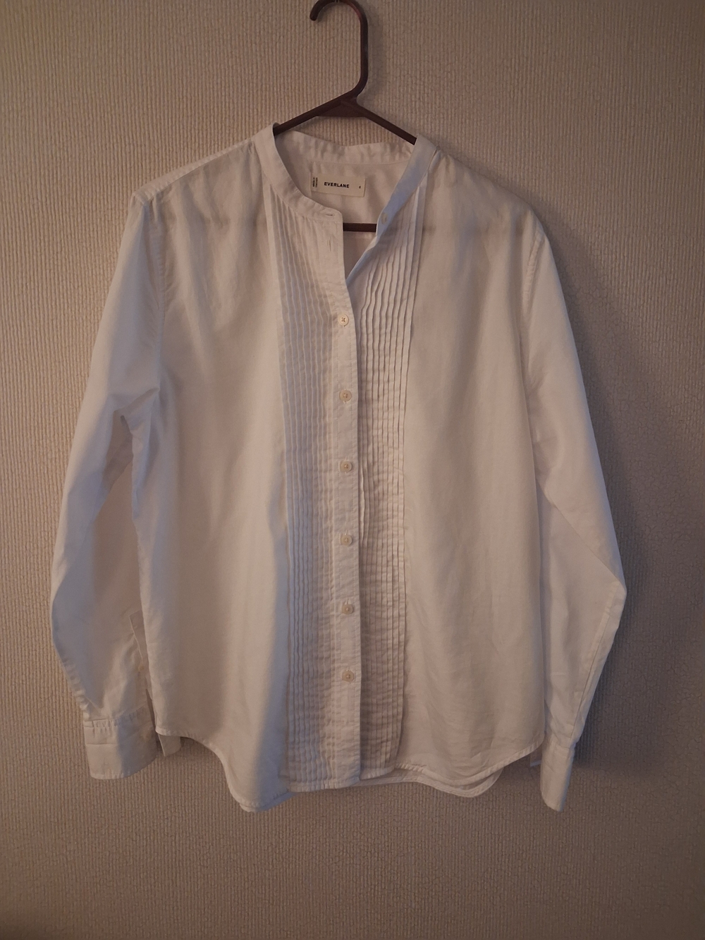 Everlane Womens Pintuck White Sz 8 Blouse